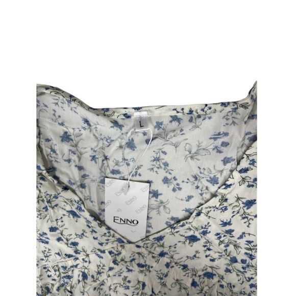 Enno Womens Short Sleeves Multicolor Top Size L - Picture 3 of 3